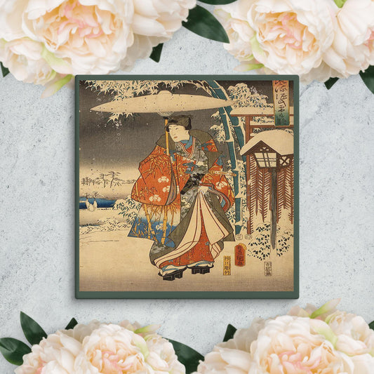 Toyokuni Utagawa, Viewing in the Snow Canvas Wall Art - Large