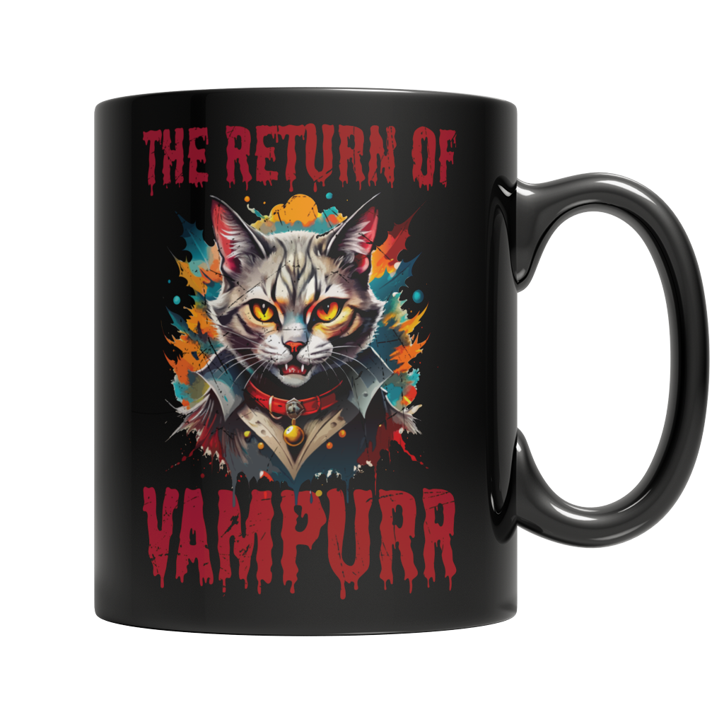 The Return Of Vampurr Cat Halloween Black 11 oz Mug