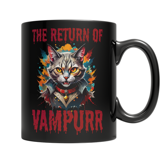 The Return Of Vampurr Cat Halloween Black 11 oz Mug