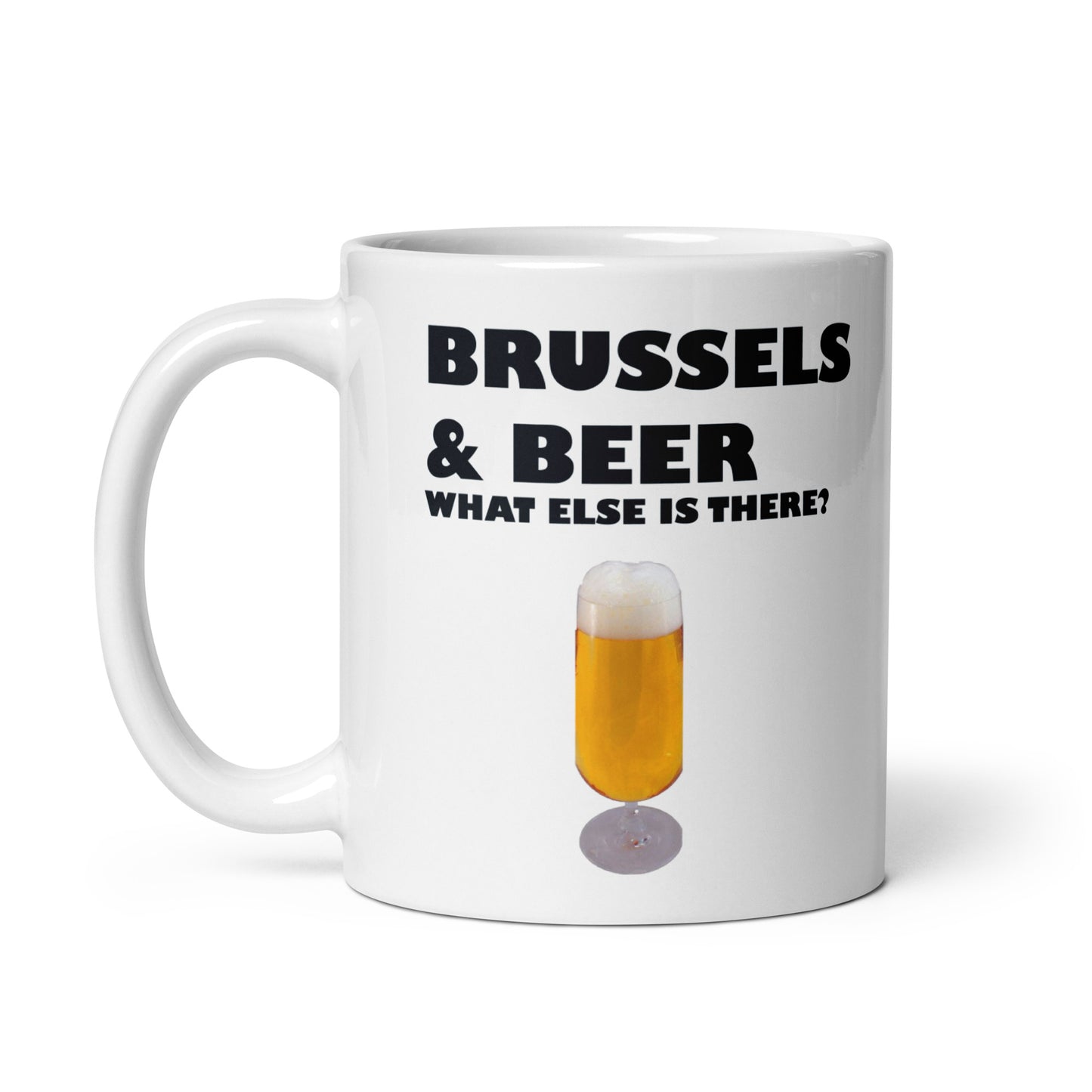 BRUSSELS & BEER White Glossy Mug