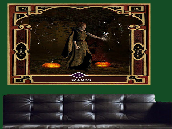 2 of Wands - Tarot Canvas Wall Art - Large One Panel