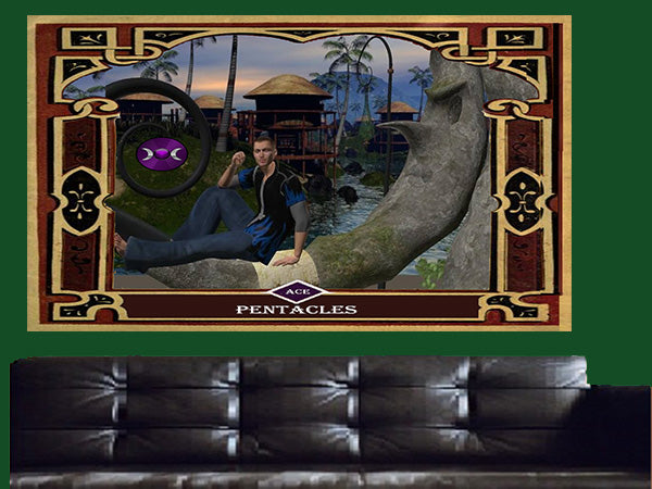 Ace of Pentacles Canvas Wall Art - Tarot Canvas Wall Art - Large One Panel