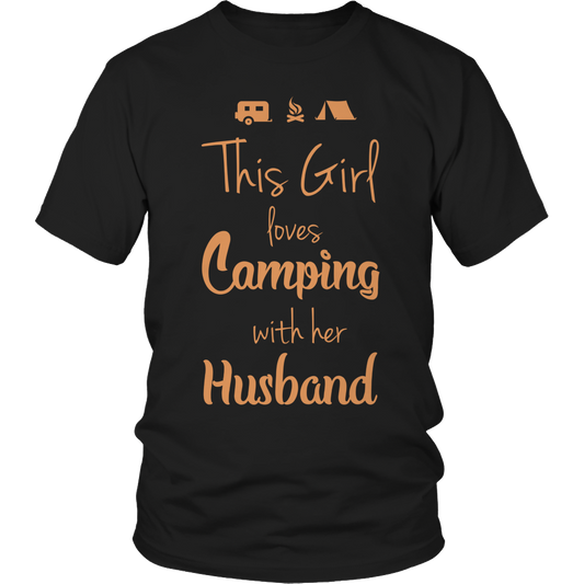 Camping With Her Husband Tee Shirt