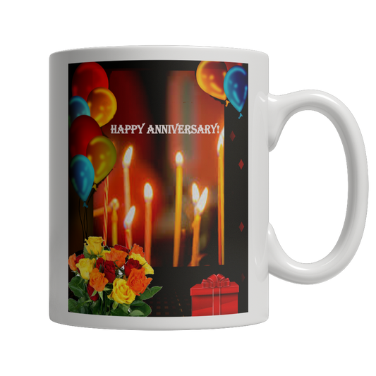 Happy Anniversary White Mug