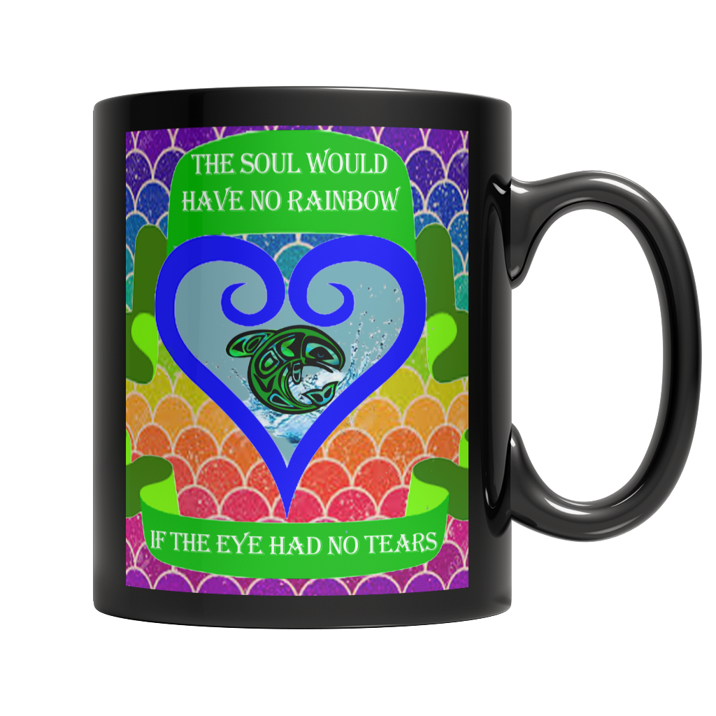 Rainbow Soul Black Mug - Native American