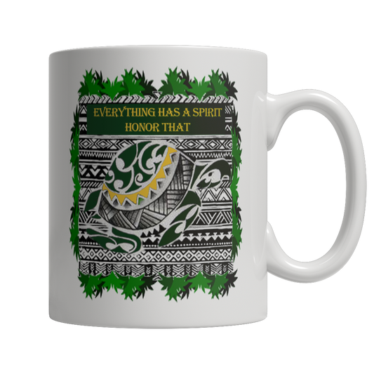 Turtle Spirit White Mug - Native American Mug