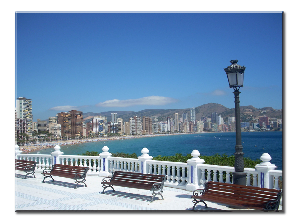 Benidorm Skyline In Spain | Spanish Canvas Wall Art | One Panel Canvas Wall Art