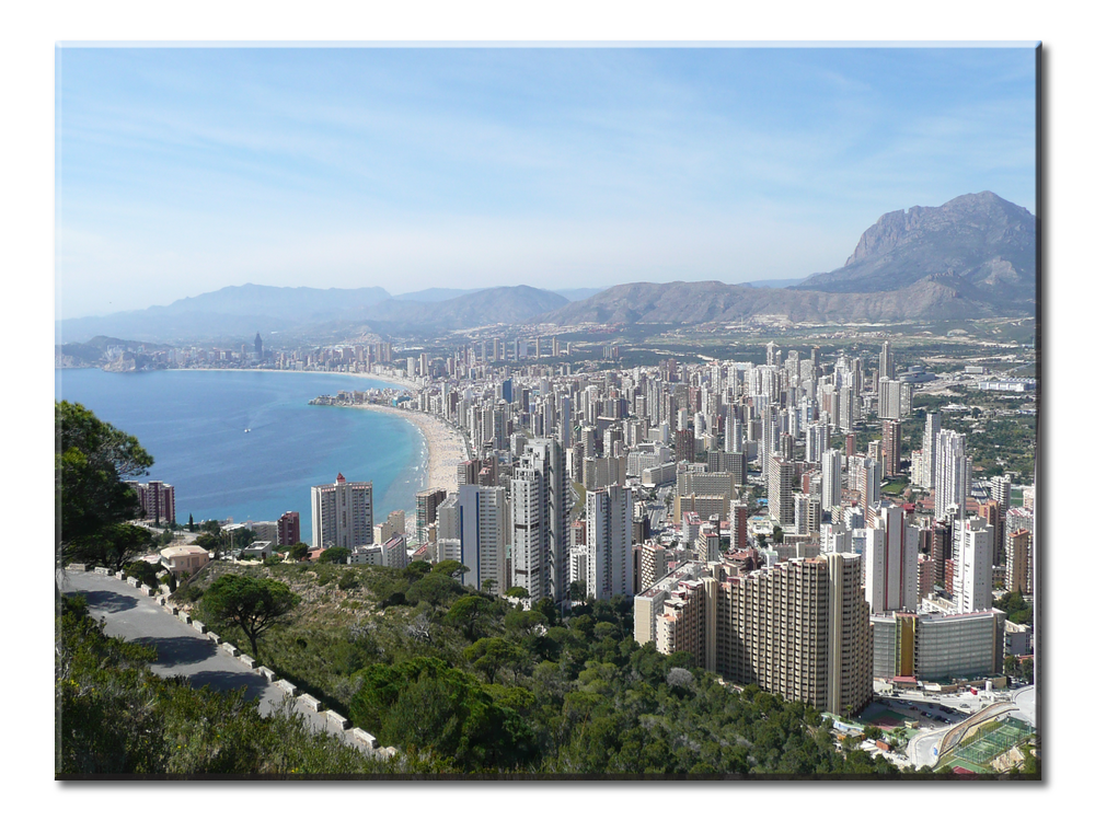 Benidorm Spain | Spanish Landscape and City | Spanish Canvas Wall Art | Large Single Panel Spanish Canvas Wall Art