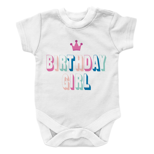 Birthday Girl White Baby Onesie