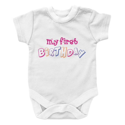 My First Birthday - GIRL Baby Onesie