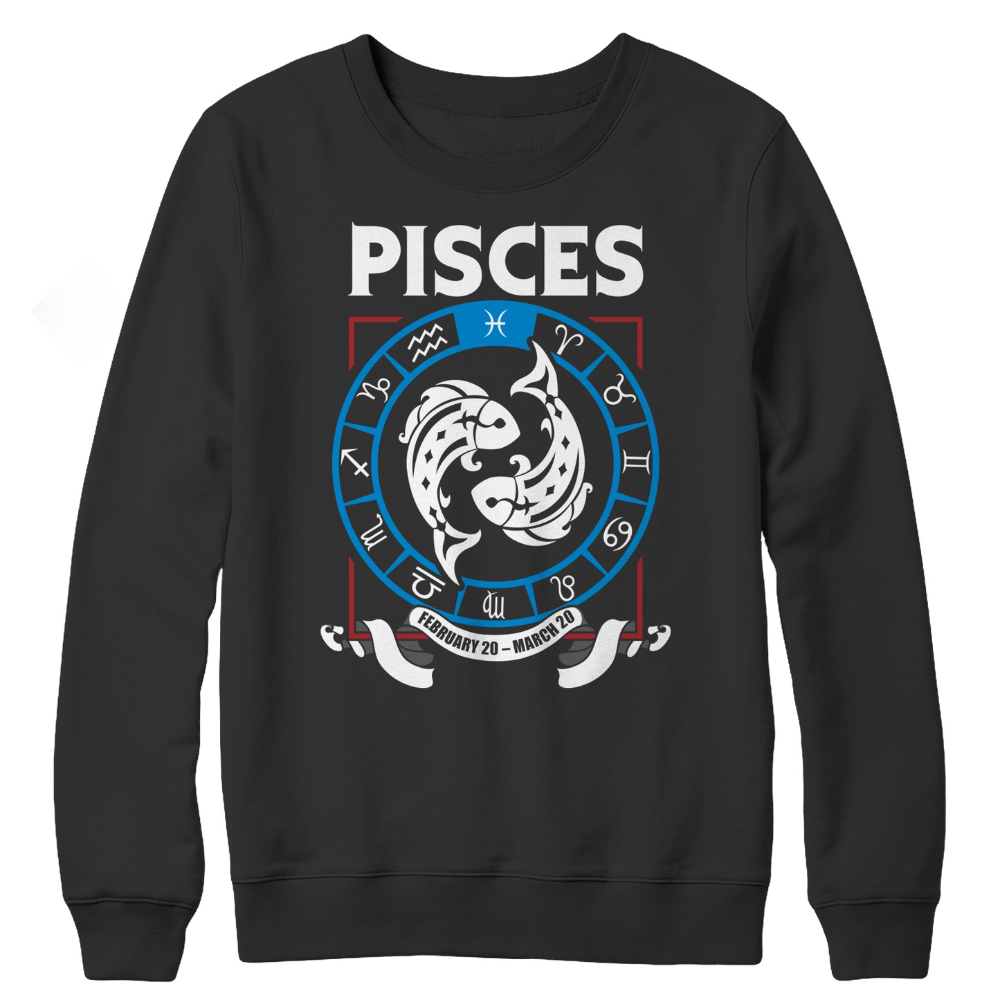 Zodiac Signs Pisces Fleece Crewneck