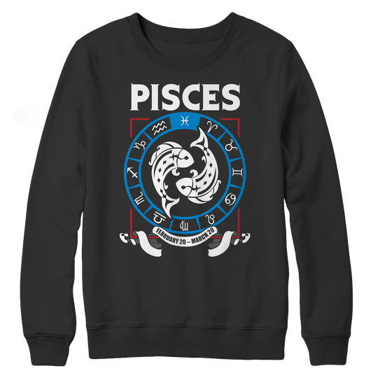Zodiac Signs Pisces Fleece Crewneck