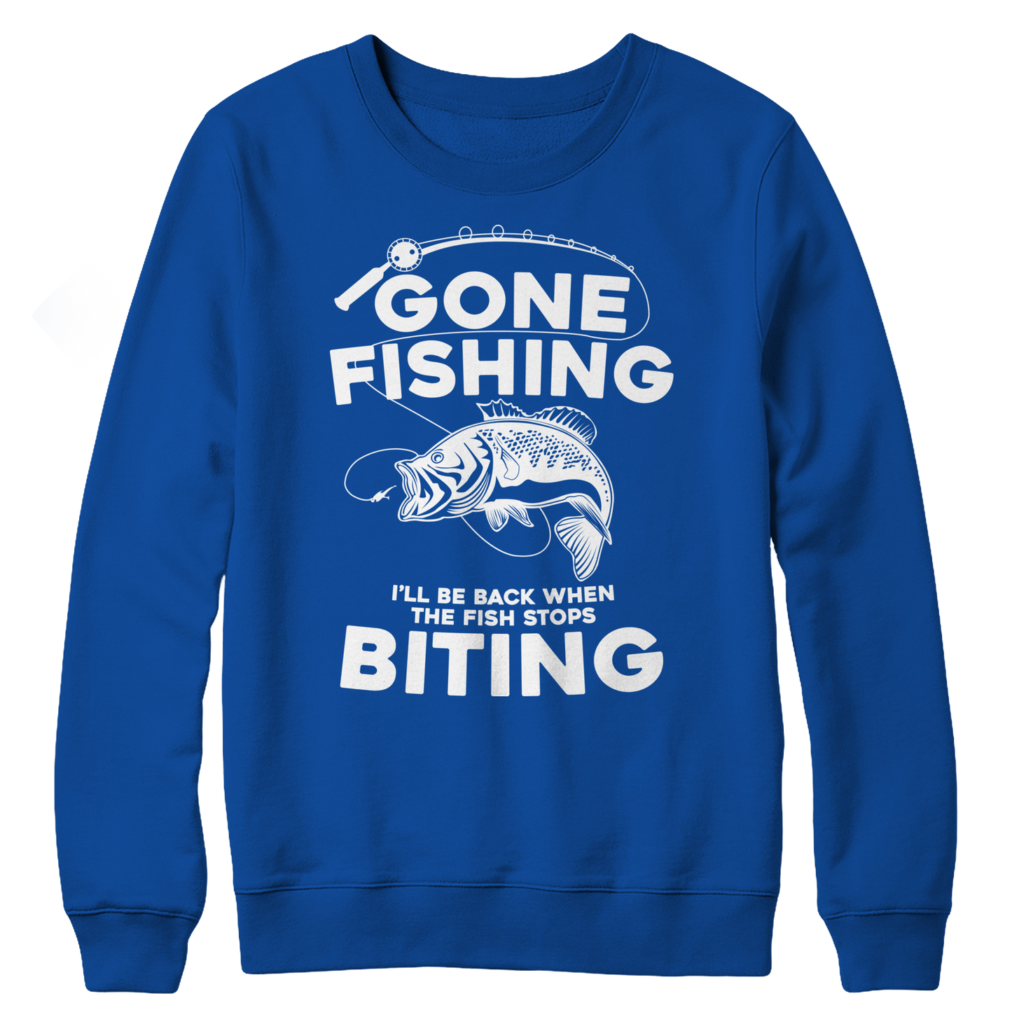 Gone Fishing Crewneck Fleece Shirt