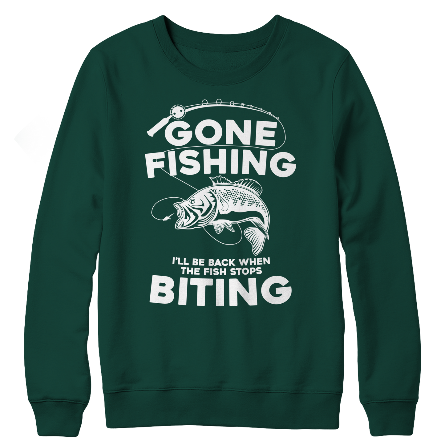 Gone Fishing Crewneck Fleece Shirt