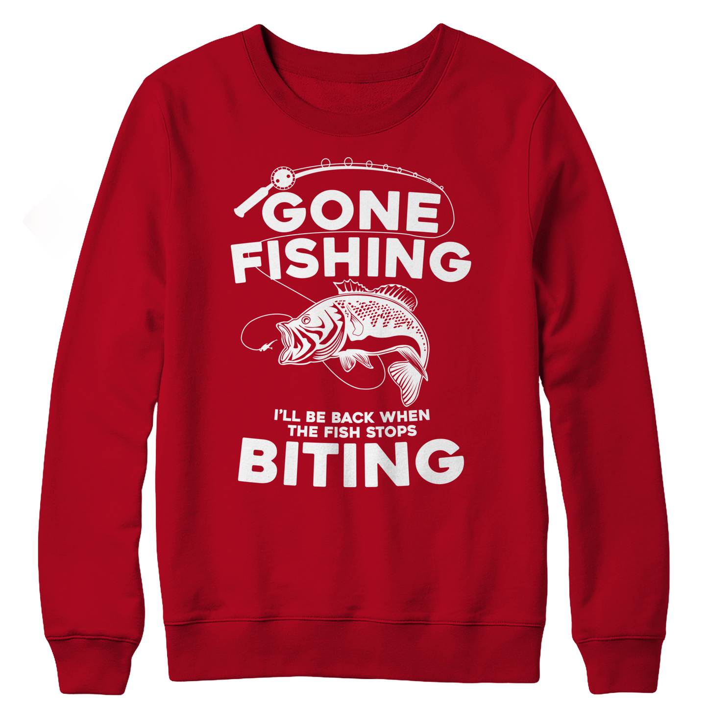 Gone Fishing Crewneck Fleece Shirt