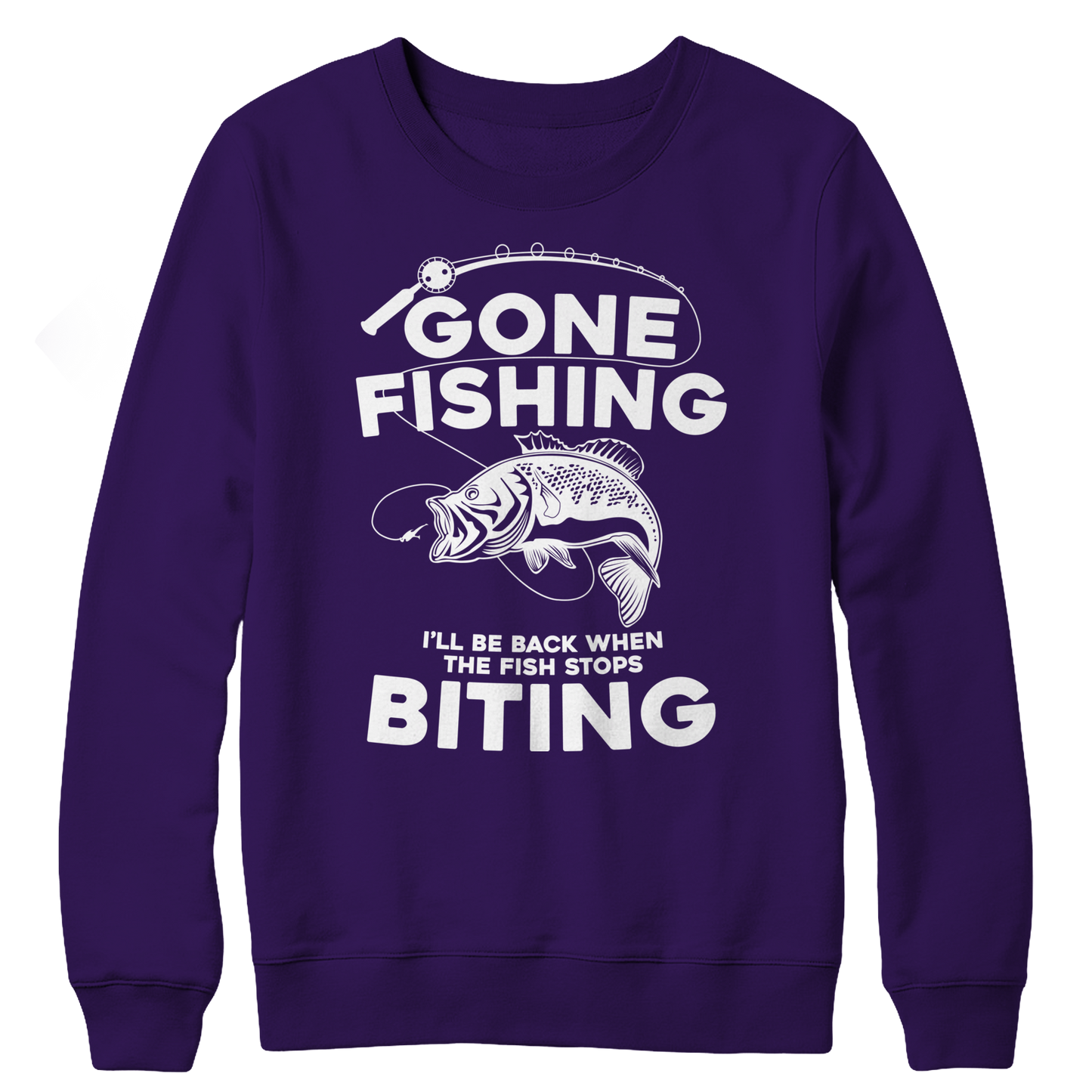 Gone Fishing Crewneck Fleece Shirt