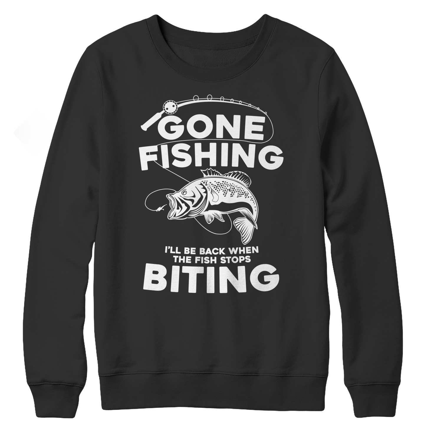 Gone Fishing Crewneck Fleece Shirt