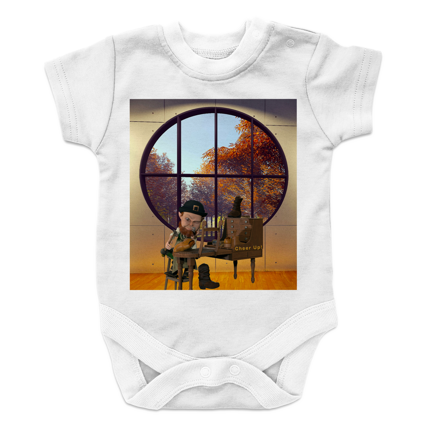 Autumn Elf in Shoe Shop Baby Bodysuit