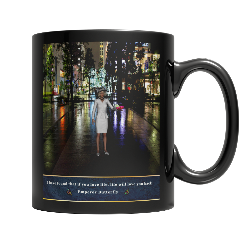 Emperor Butterfly Mug - Black