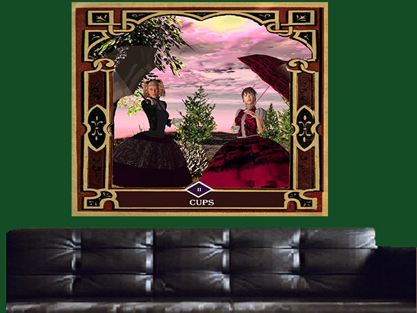 2 of Cups - Tarot Canvas Wall Art - Large One Panel