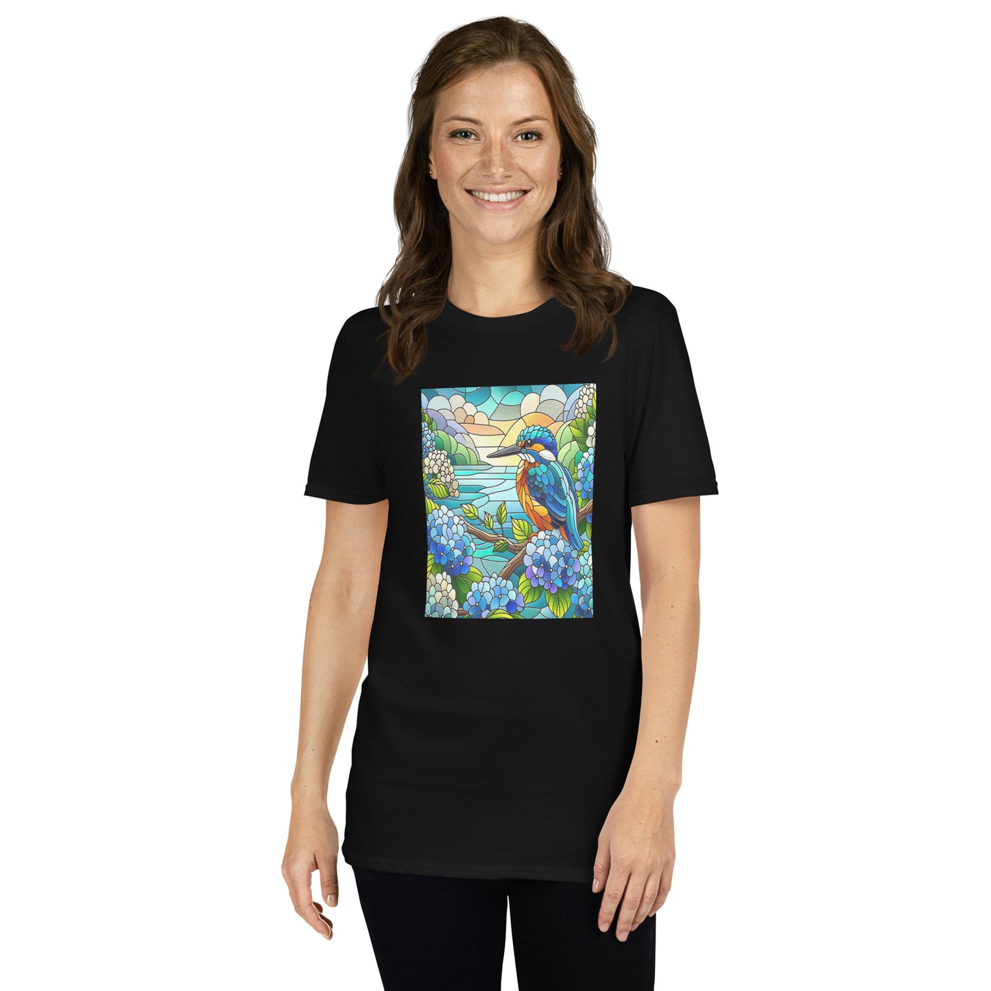 King Fisher Short-Sleeve Celebration Stained Glass Unisex T-Shirt