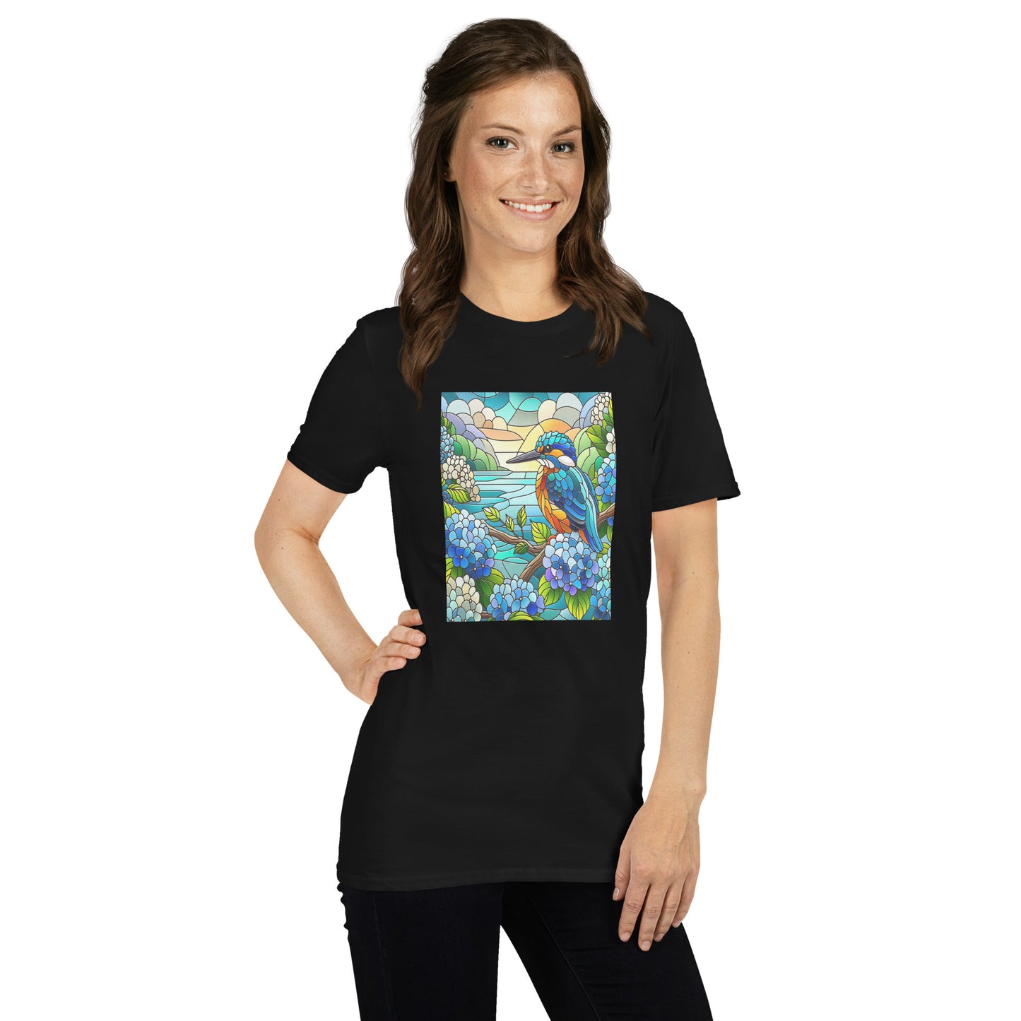 King Fisher Short-Sleeve Celebration Stained Glass Unisex T-Shirt