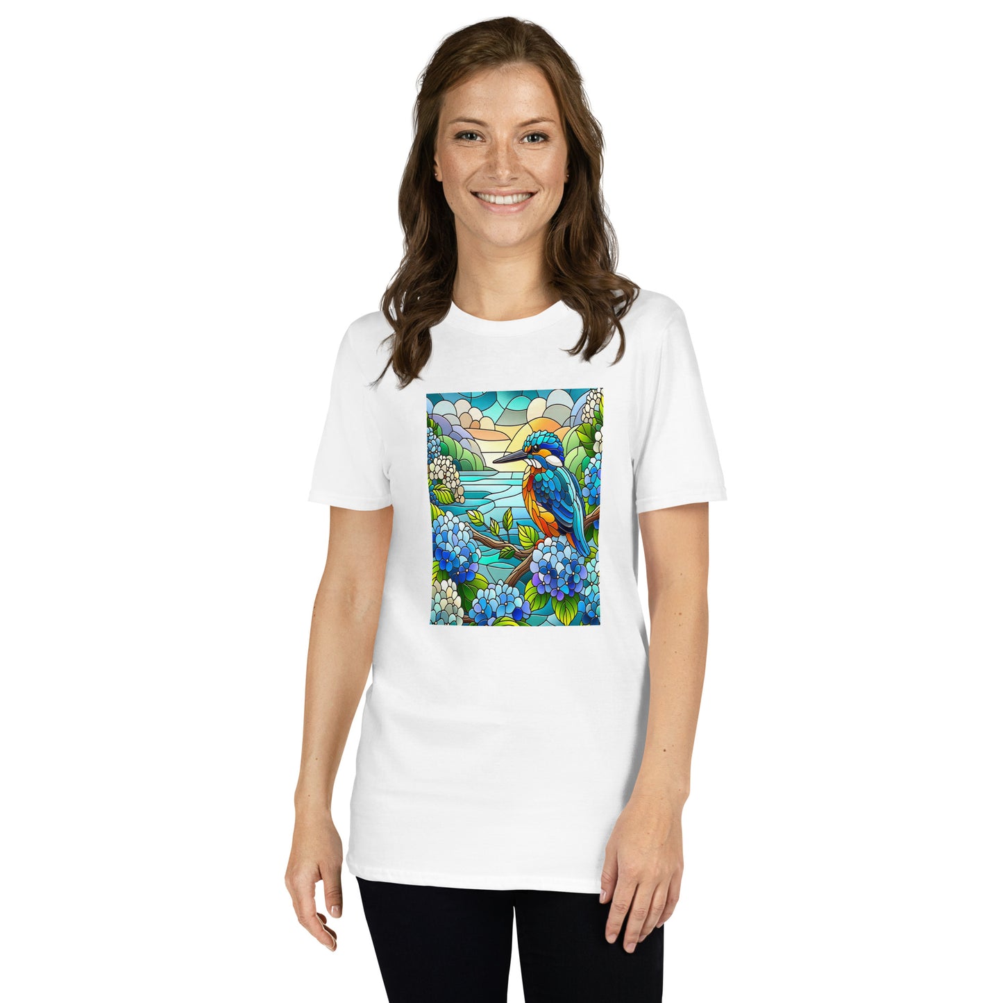 King Fisher Short-Sleeve Celebration Stained Glass Unisex T-Shirt