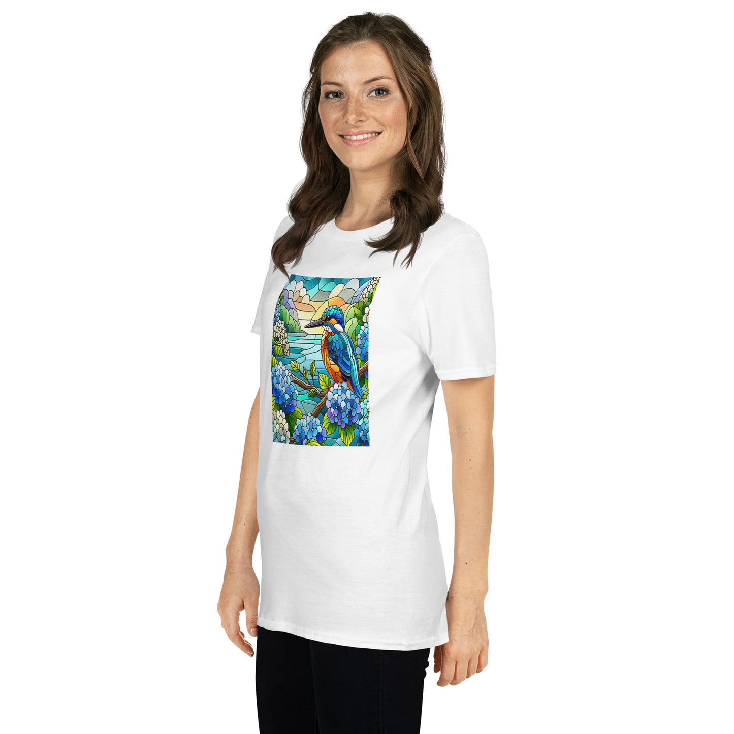 King Fisher Short-Sleeve Celebration Stained Glass Unisex T-Shirt