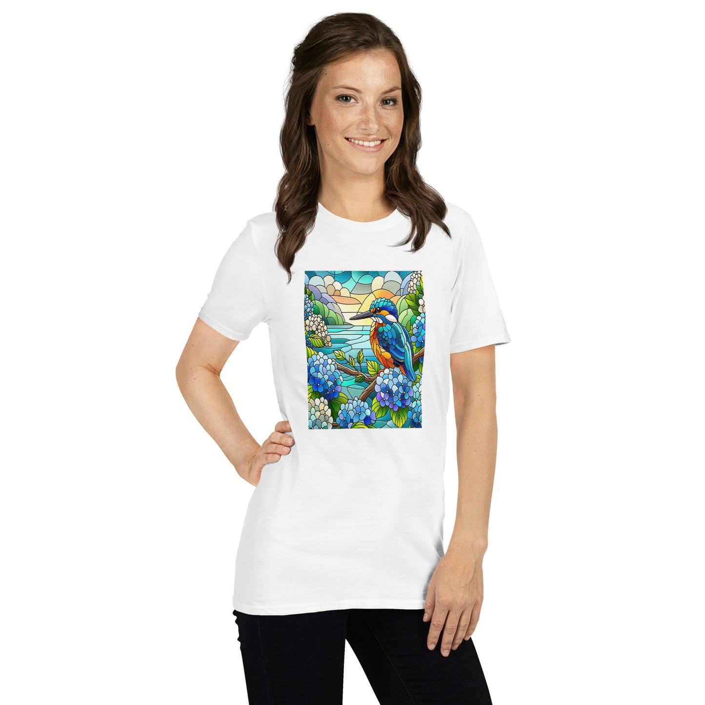 King Fisher Short-Sleeve Celebration Stained Glass Unisex T-Shirt