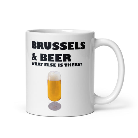 BRUSSELS & BEER White Glossy Mug