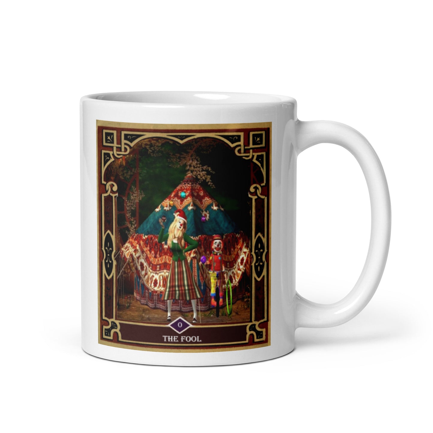 Tarot  Mug - The Fool Tarot White Glossy Mug