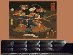 Toyokuni Utagawa, Ichikawa Danj-ro VIII in a scene from the play Raigo ajari kaisoden Canvas Wall Art - Large One Panel