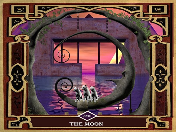 18 - The Moon Tarot Canvas Wall Art - Large One Panel