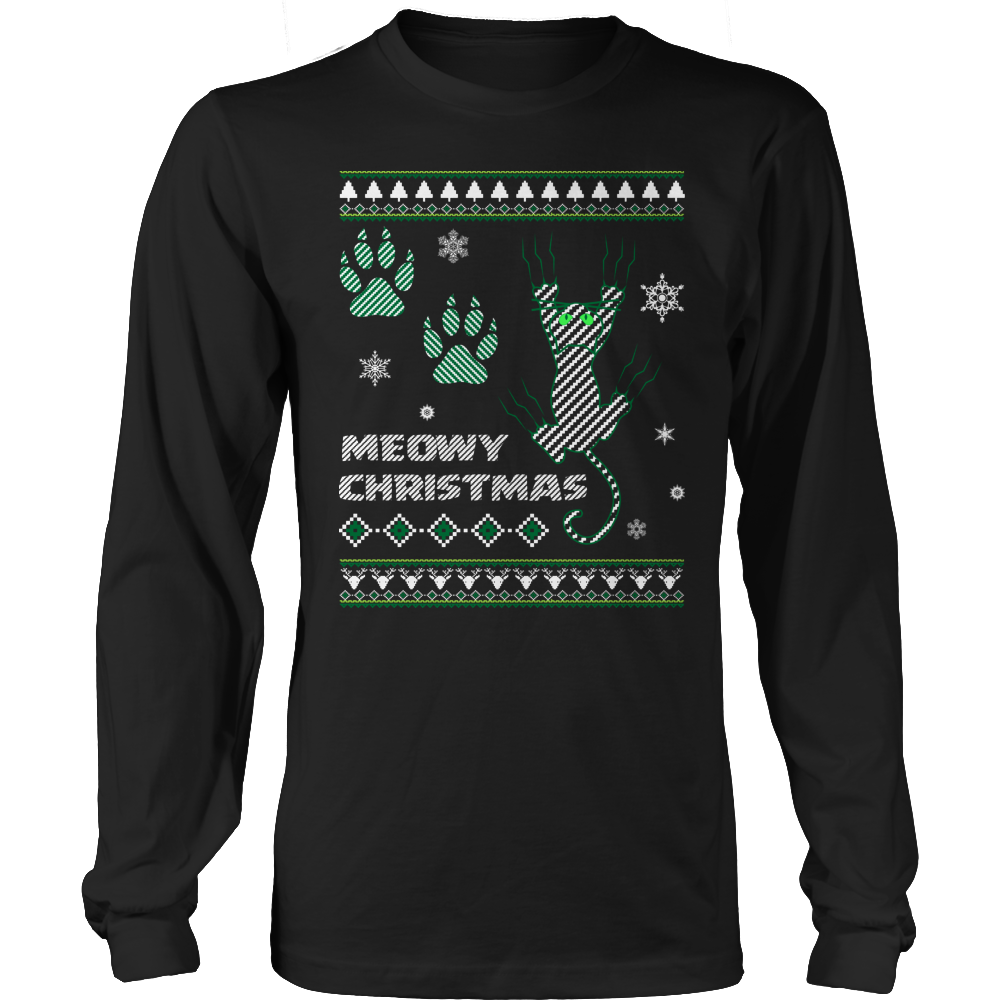 Meowy Cat Christmas Long Sleeve Shirt