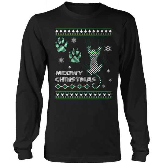 Meowy Cat Christmas Long Sleeve Shirt