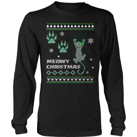 Meowy Cat Christmas Long Sleeve Shirt