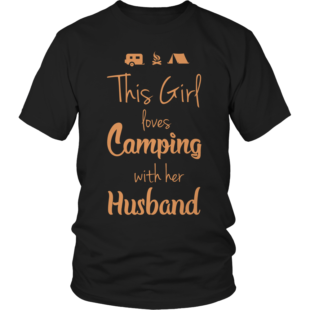 Camping With Her Husband Tee Shirt