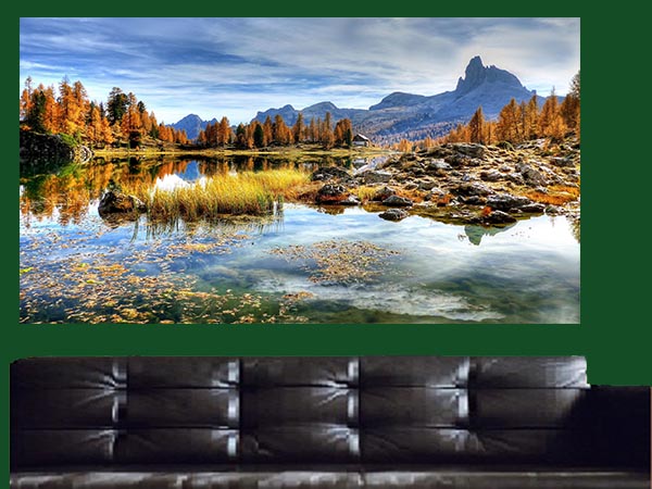 Italian Lake Mountain Canvas Wall Art - Large One Panel