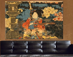 Fukigusa sono yuran, Visiting a Flower Garden Canvas Wall Art - Large One Panel