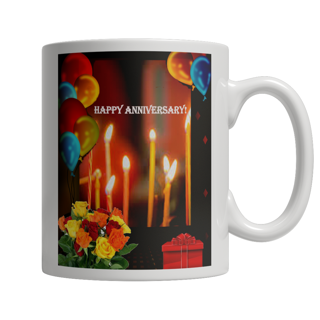 Happy Anniversary White Mug