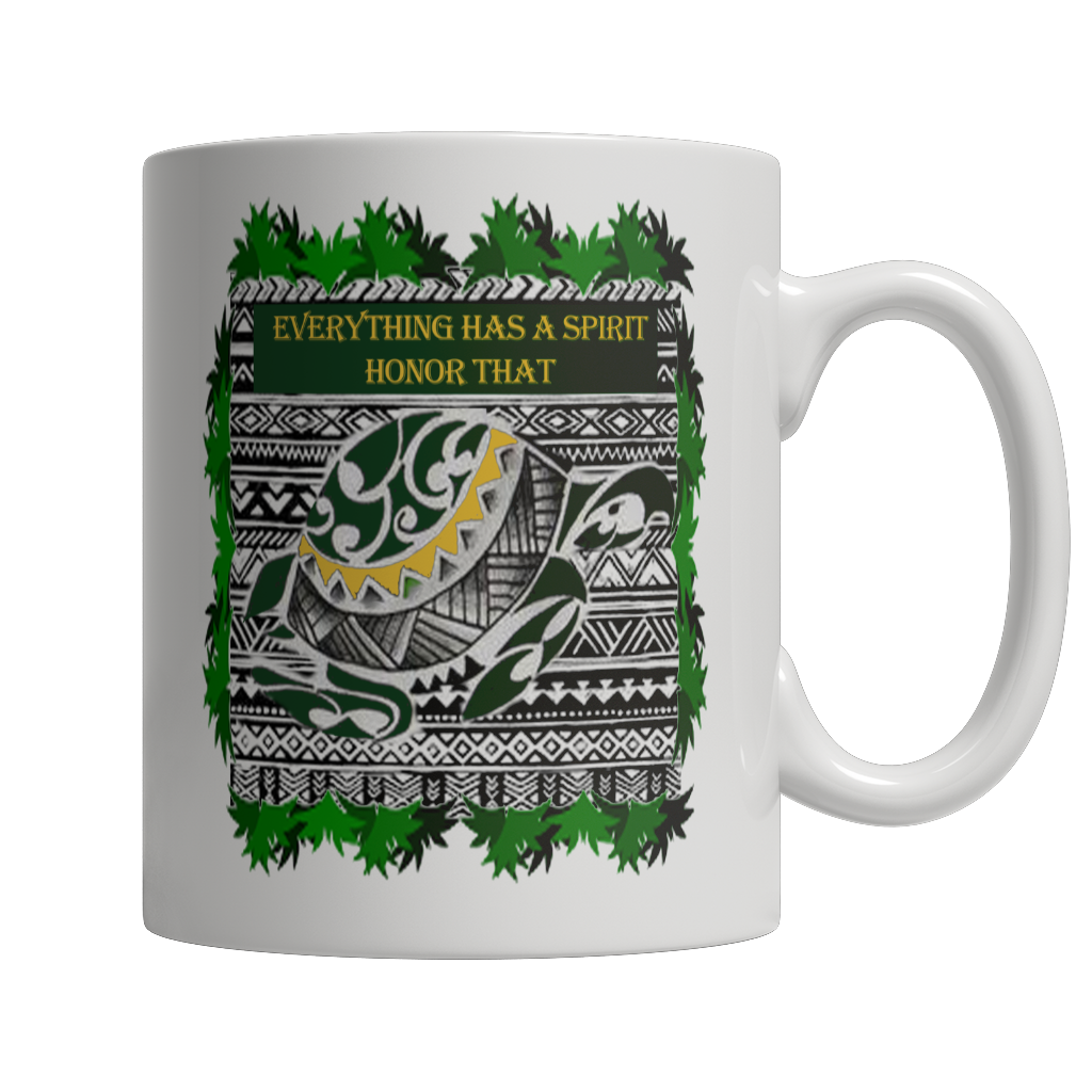 Turtle Spirit White Mug - Native American Mug