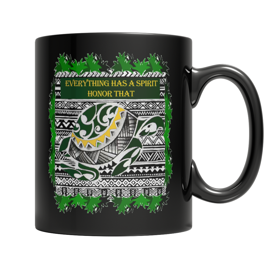 Turtle Spirit Black Mug - Native American Mug