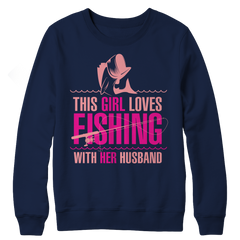 This Girl Loves Fishing With Her Husband Crewneck Fleece