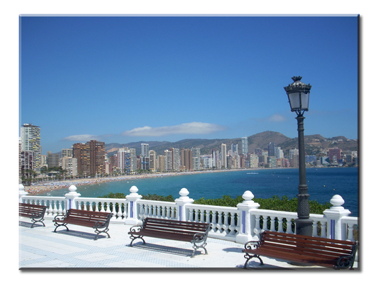 Benidorm Skyline In Spain | Spanish Canvas Wall Art  | One Panel Canvas Wall Art