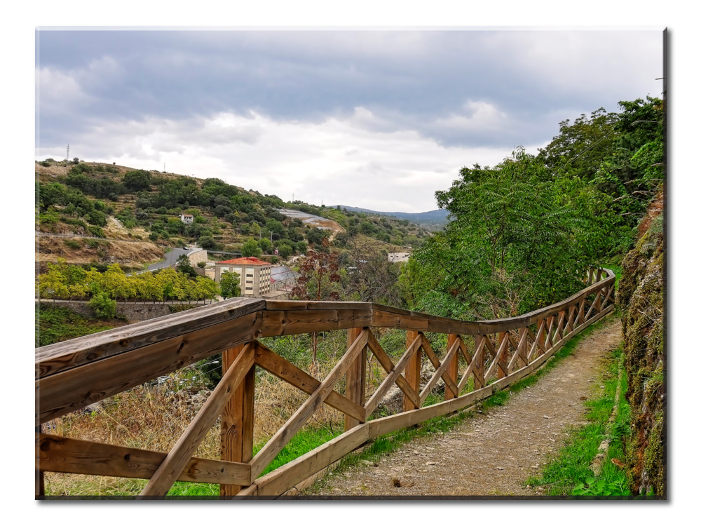 Fence and Hilly Landscape in Spain | Spanish Canvas Wall Art | Large Single Panel Canvas Wall Art