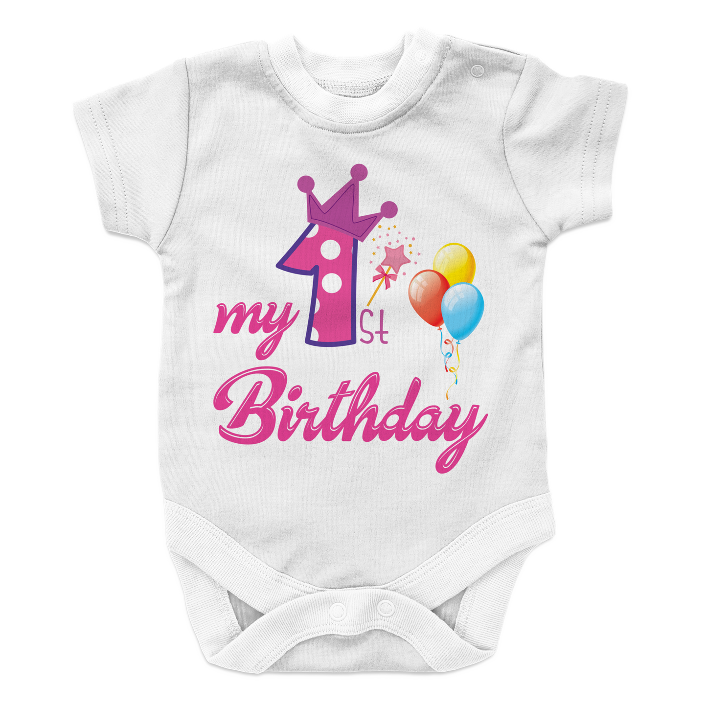 My First Birthday - GIRL - LIGHT Baby Onesie