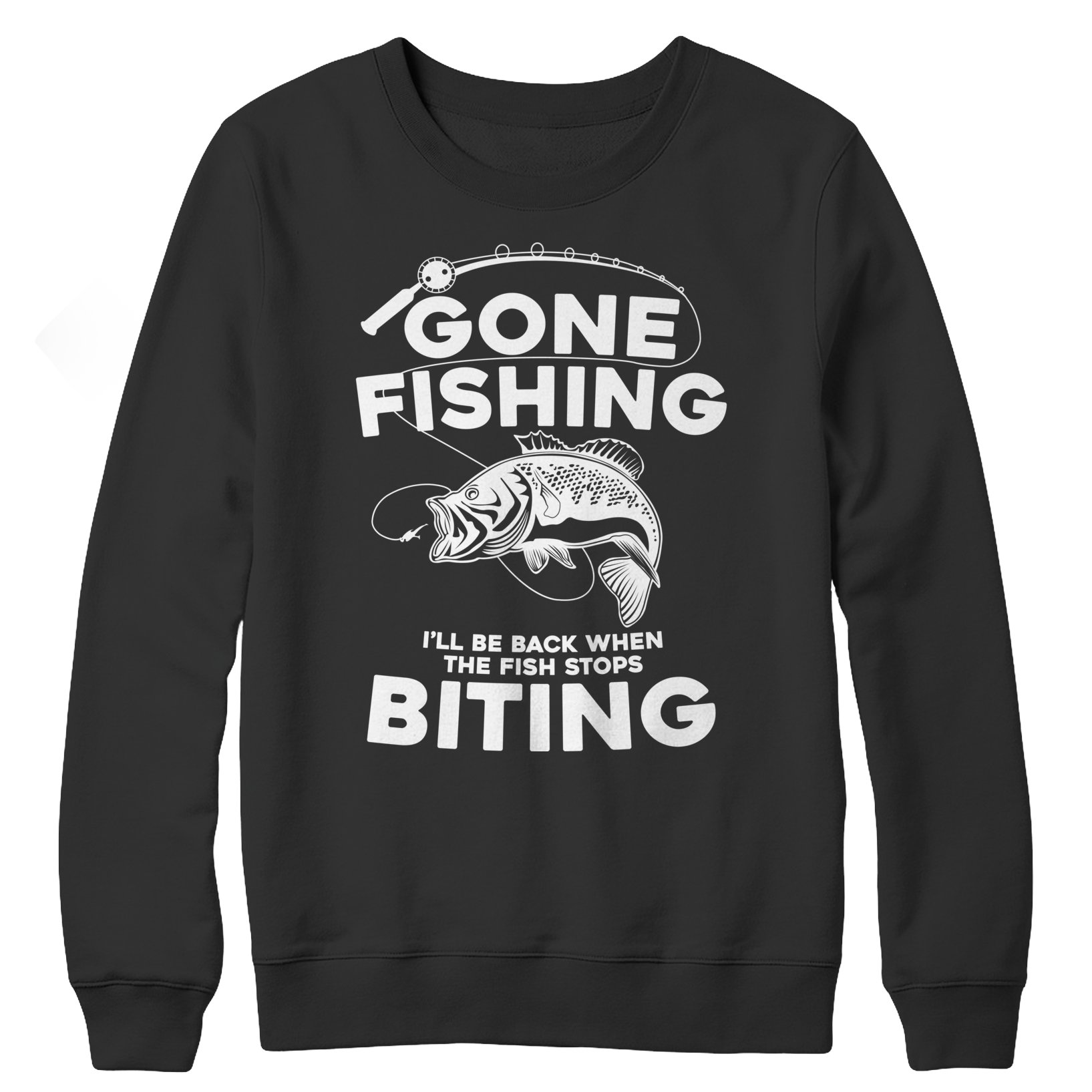 Gone Fishing Crewneck Fleece Shirt