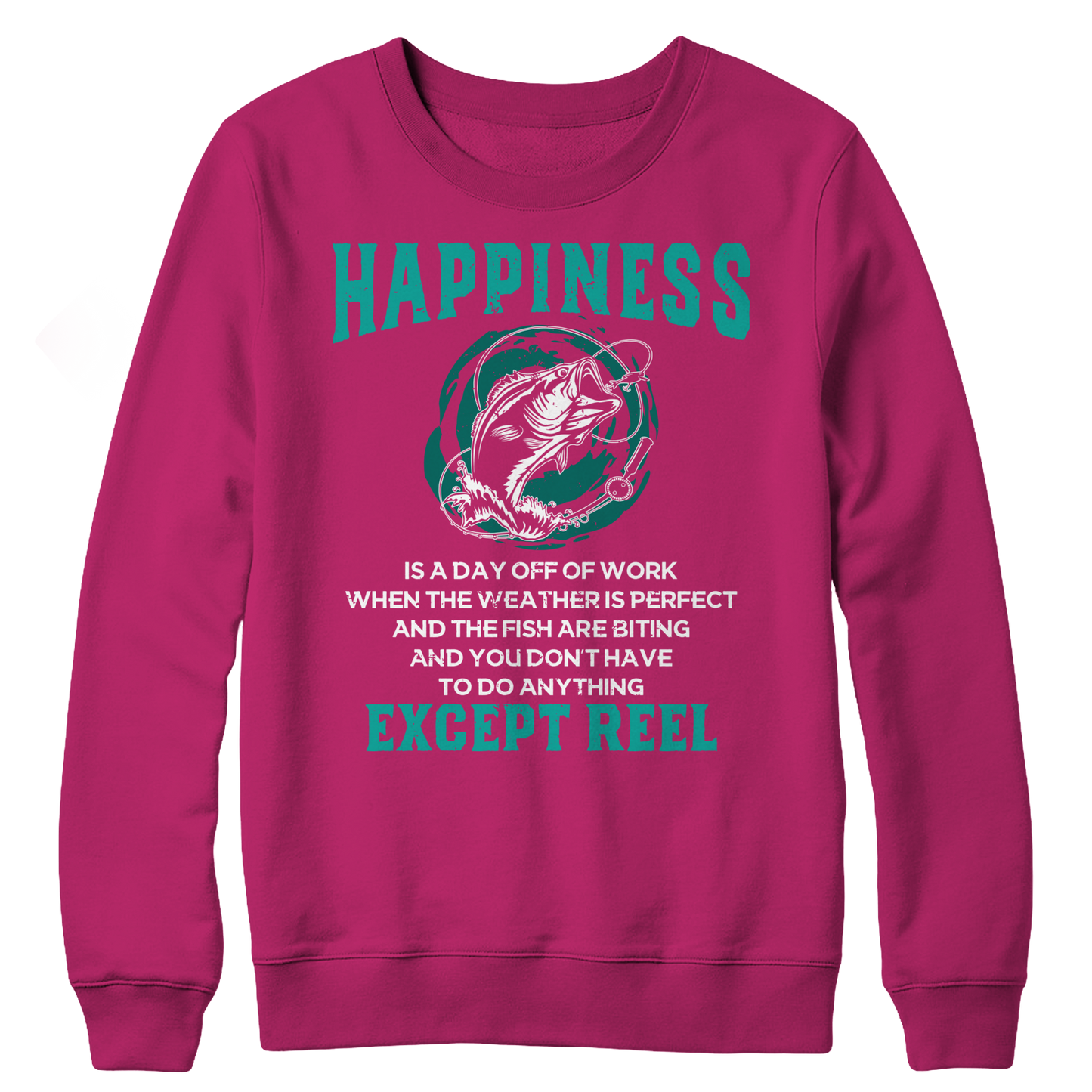 Happiness Is Reel Crewneck Fleece Shirt