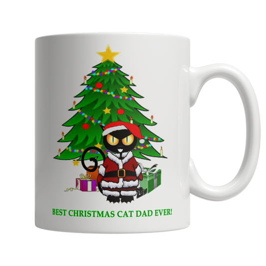 Best Christmas Cat Dad Ever Mug